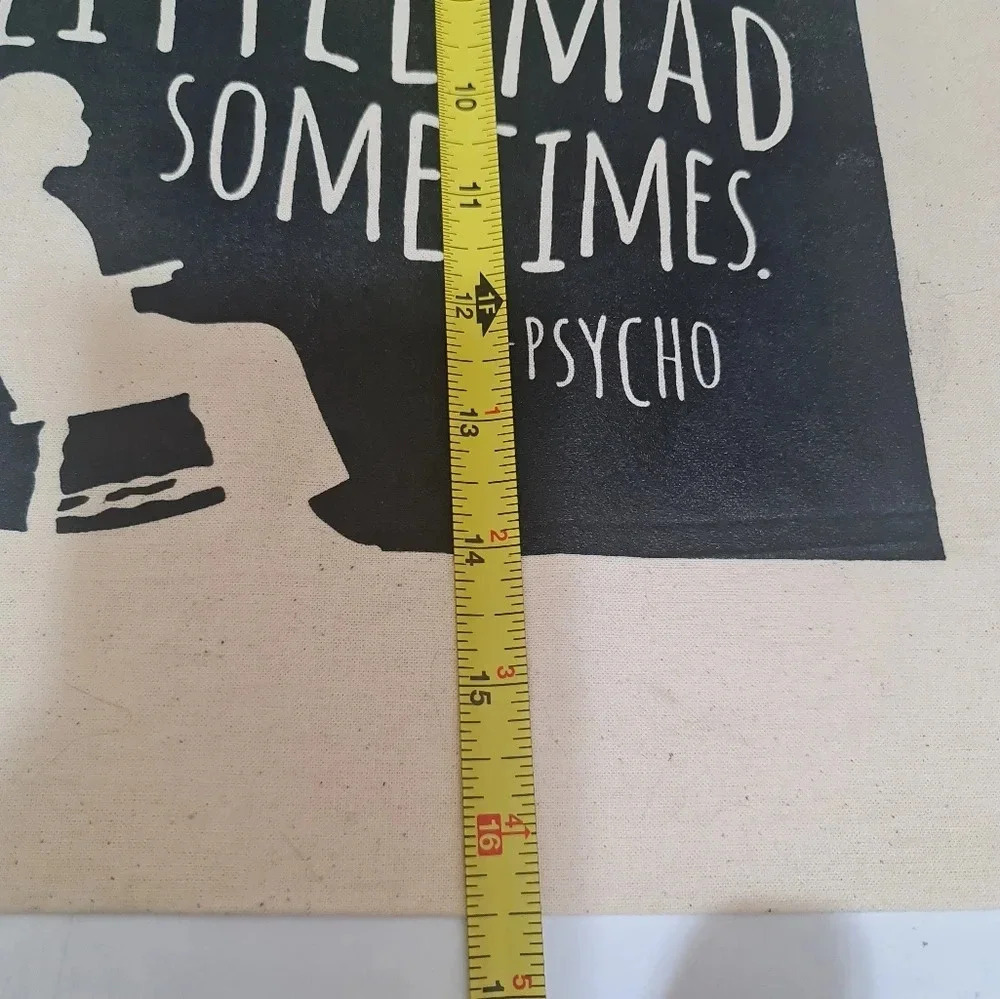 Psycho Horror Movie Canvas Tote Bag 14x16 NEW - Picture 4 of 4